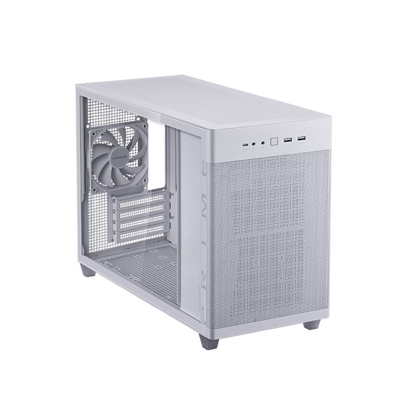 image of ASUS Prime (AP201) Tempered Glass MicroATX Case - White with Spec and Price in BDT