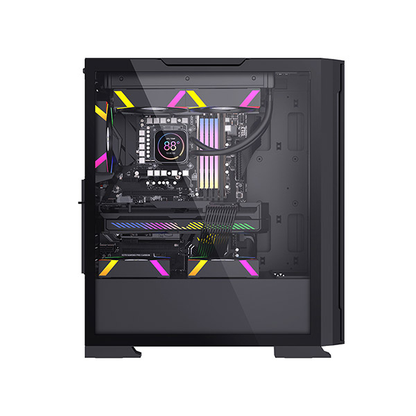 image of Aresze KT02B Mid-Tower Gaming Casing - Black with Spec and Price in BDT