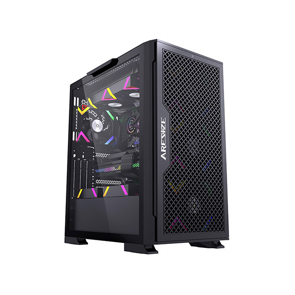 image of Aresze KT02B Mid-Tower Gaming Casing - Black with Spec and Price in BDT