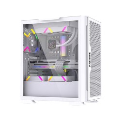 product image of Aresze KT02W Mid-Tower Gaming Casing - White with Specification and Price in BDT