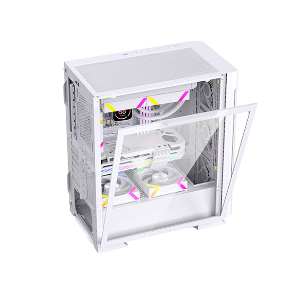 image of Aresze KT02W Mid-Tower Gaming Casing - White with Spec and Price in BDT