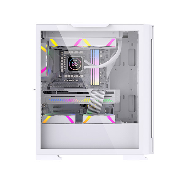 image of Aresze KT02W Mid-Tower Gaming Casing - White with Spec and Price in BDT