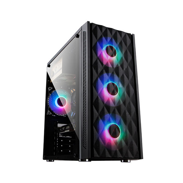 image of Golden Field XH7i Mid-Tower Gaming Desktop Casing - Black with Spec and Price in BDT