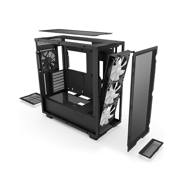 image of NZXT H7 Flow RGB ATX Mid-Tower Casing - Black with Spec and Price in BDT