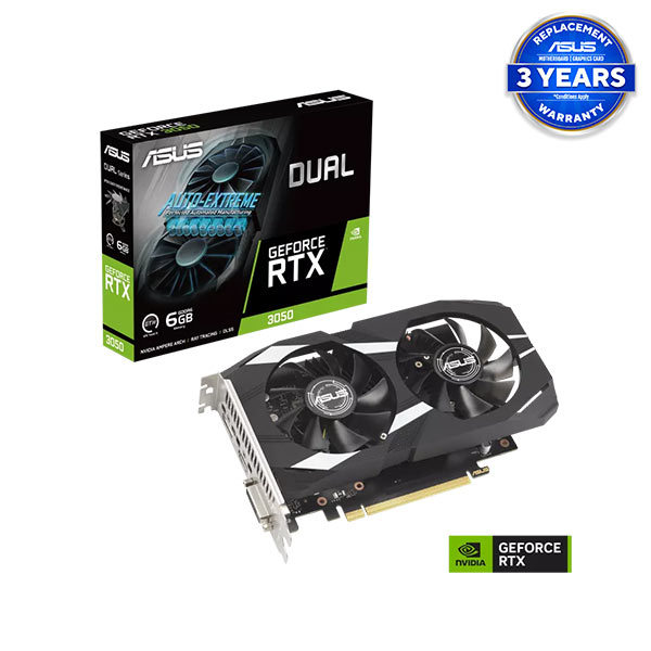 image of ASUS Dual GeForce RTX 3050 6GB GDDR6 Graphics Card with Spec and Price in BDT