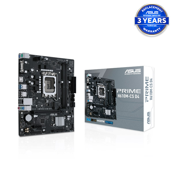 image of ASUS PRIME H610M-CS D4 LGA1700 micro-ATX Motherboard with Spec and Price in BDT