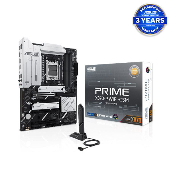 image of ASUS PRIME X870-P WIFI-CSM AM5 ATX Motherboard with Spec and Price in BDT