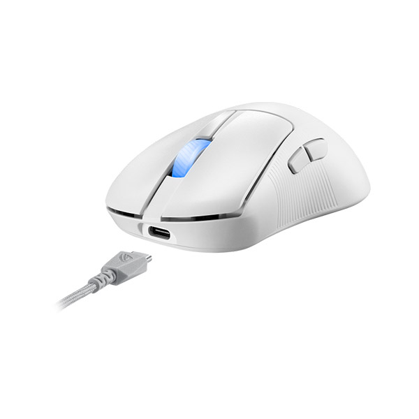 image of ASUS ROG Keris II Ace (P714) Wireless Gaming Mouse - Moonlight White with Spec and Price in BDT