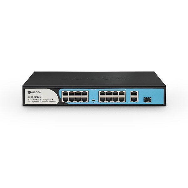 image of BDCOM S1200-16P2G1S 16 Port Unmanaged PoE Switch with Spec and Price in BDT