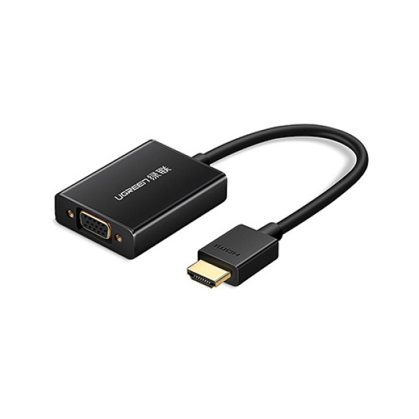 image of UGREEN MM102 (40233) HDMI to VGA Converter with Audio - Black with Spec and Price in BDT