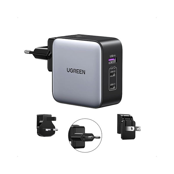 image of UGREEN CD296 (90409) 3-Port 65W GaN Fast Charger with Spec and Price in BDT