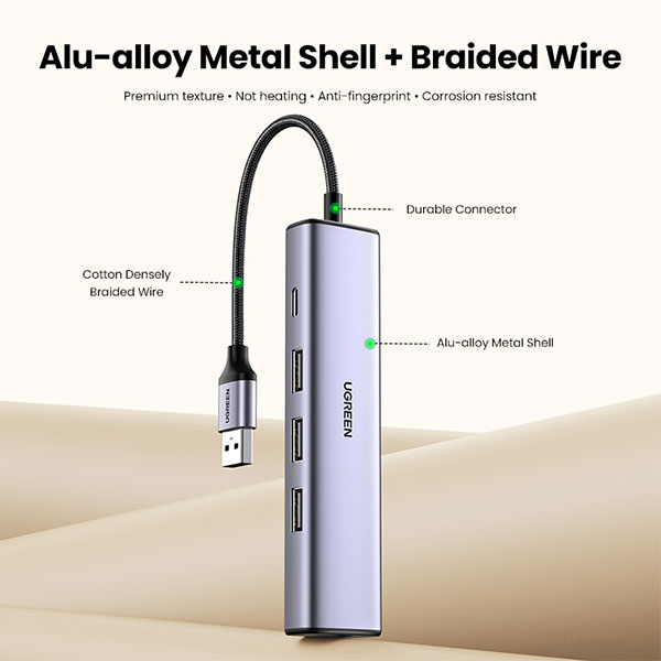 image of UGREEN CM475 (60554) 5-in-1 Multifunctional USB Hub with Spec and Price in BDT