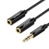 UGREEN AV134 (20816) 3.5mm Male to 2 Female Audio Cable 20cm (Black)