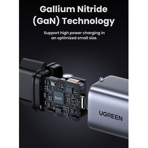 image of UGREEN CD319 (25257) Nexode 30W USB-C GaN Fast Charger - Space Gray with Spec and Price in BDT