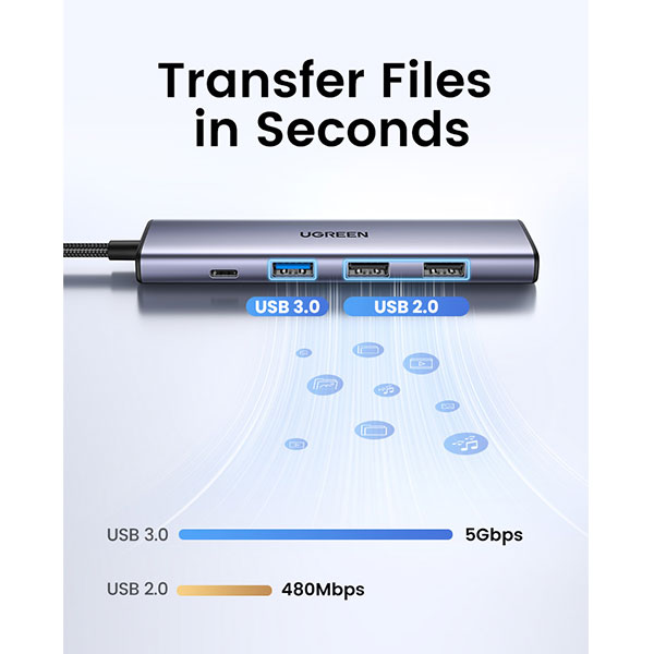 image of UGREEN Revodok CM478 (15495) USB-C Multifunction 5-in-1 Docking Station with Spec and Price in BDT