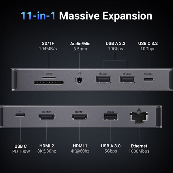 image of UGREEN Revodok Pro CM681 (15965) Multifunction 11-in-1 Docking Station with Spec and Price in BDT