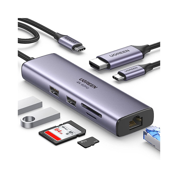 Ugreen 6-in-1 4K HDMI USB C Hub