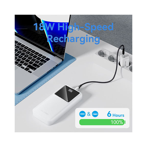 image of VENTION FHLW0 20000mAh LED Display Power Bank with Spec and Price in BDT