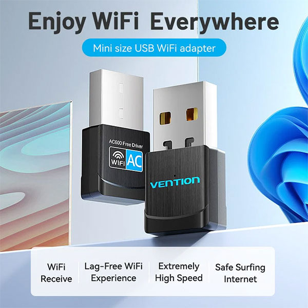 image of VENTION KDRB0 USB 2.0 Wi-Fi Dual Band Adapter with Spec and Price in BDT