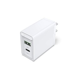 VENTION QC67-US-W 2-Port USB A + USB C 20W US-Plug Wall Charger - White