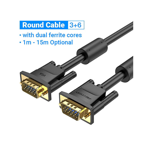 image of VENTION VAG-B04-B2500 VGA Cable with Ferrite Core - 25M with Spec and Price in BDT