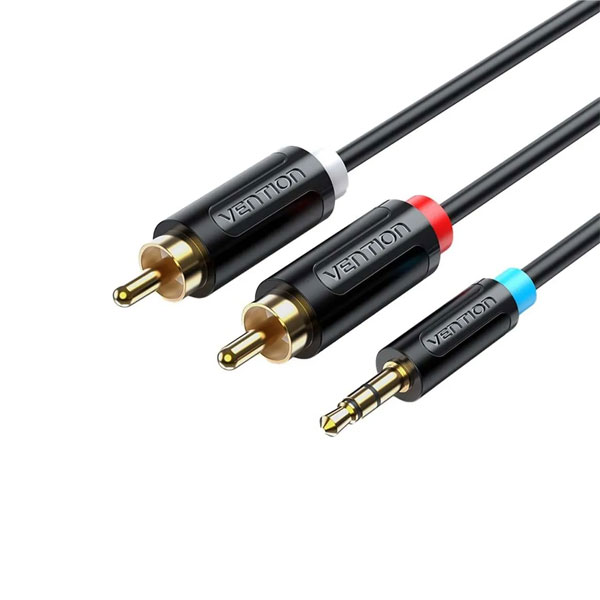 image of VENTION BCLBJ 3.5MM Male to 2-Male RCA Adapter Cable 5M Black with Spec and Price in BDT