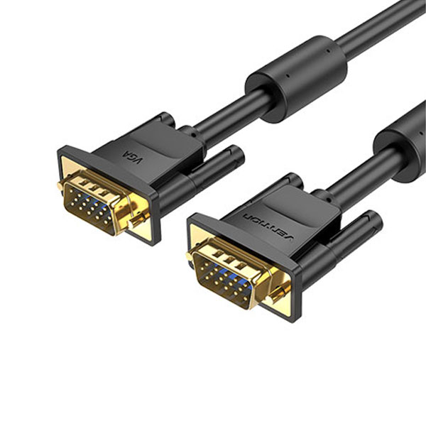 image of VENTION DAEBJ  VGA(3+6) Male to Male Cable with ferrite cores 5M Black with Spec and Price in BDT