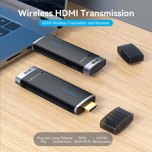 image of Vention ADCB0 Wireless HDMI Transmitter and Receiver with Spec and Price in BDT