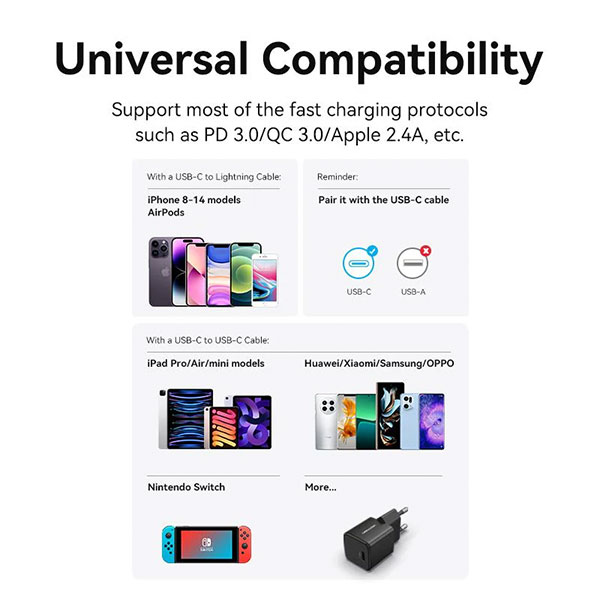 image of Vention FALB0-US 20W USB-C Wall Charger with Spec and Price in BDT