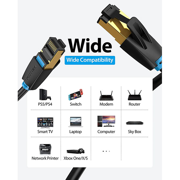 image of Vention IKABI Cat.8 SFTP Patch Cable - 3M with Spec and Price in BDT