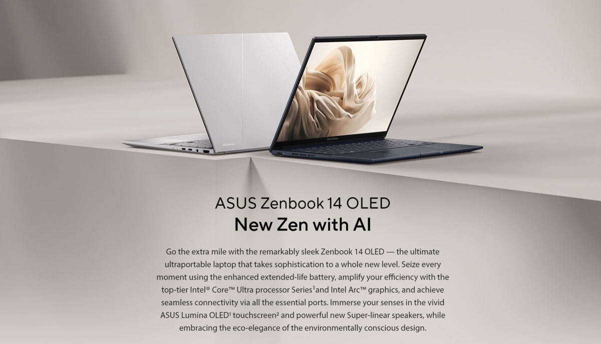 ASUS Zenbook 14 OLED UX3405MA-QD702 Core Ultra 7-155H 16GB RAM 512GB SSD 14-inch OLED Display Laptop Price in Bangladesh