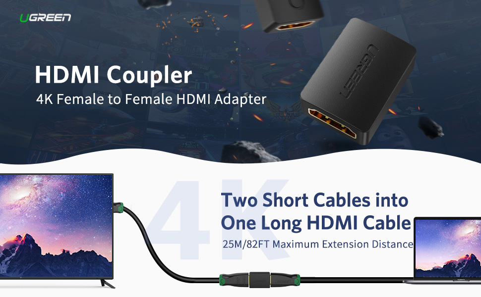 UGREEN 20107 HDMI Female to Female Adapter - Black Price in Bangladesh